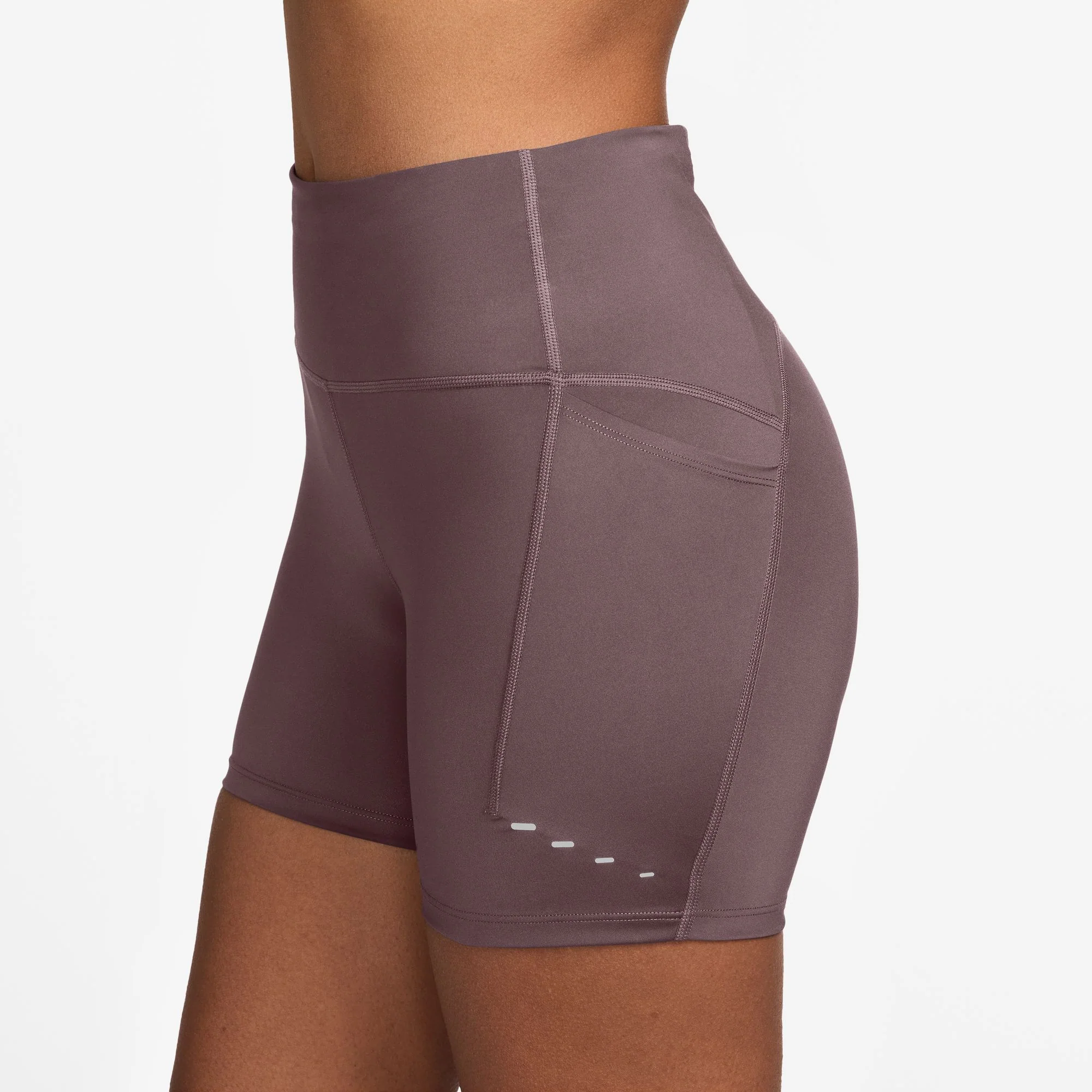 Nike Swift Womens High-Waisted 4" Tight Running Shorts With Pockets - Tattoo/Reflective Silver - HO25 - Image 3