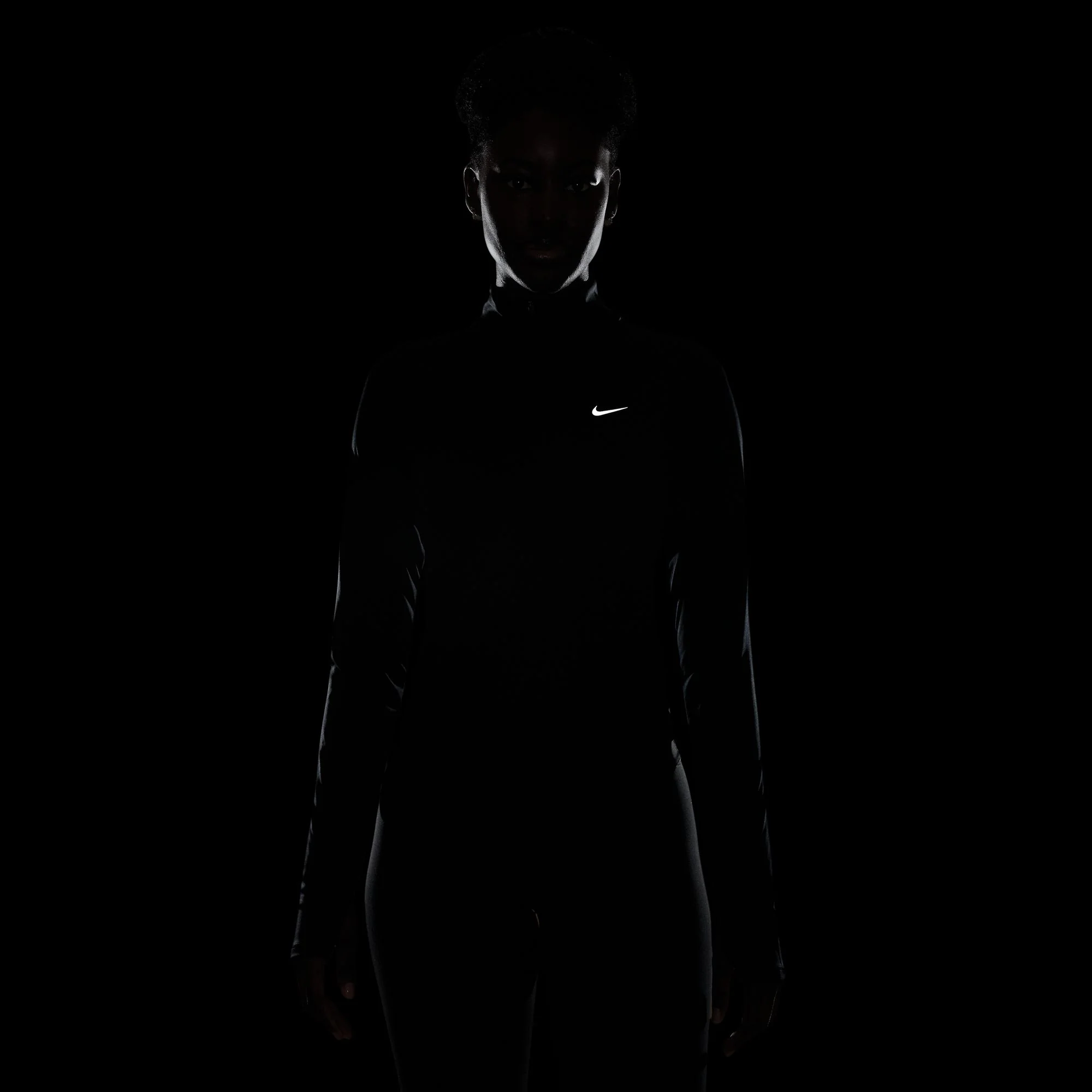 Nike Womens Dri-FIT 1/4 Zip L/S Swoosh Top - Black/White - HO25 - Image 6