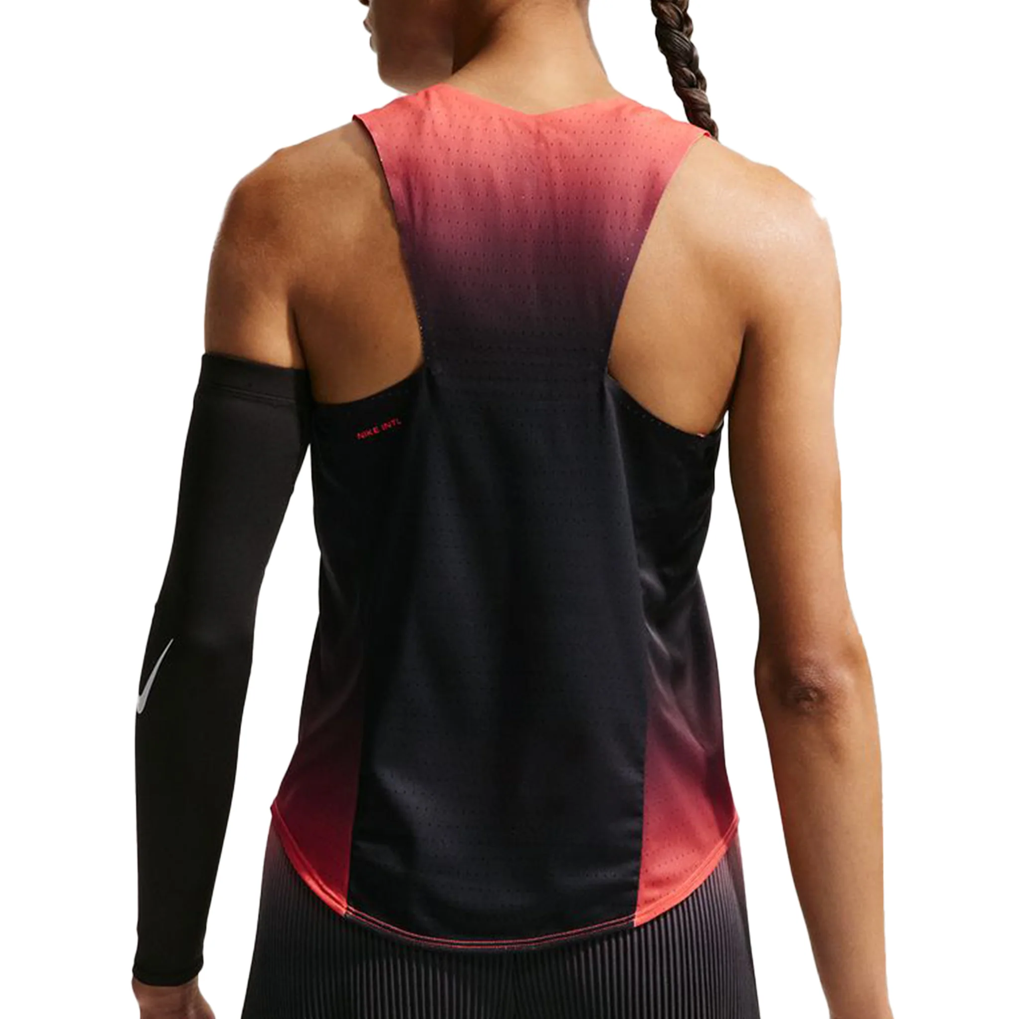 Nike Womens Dri-FIT ADV Aeroswift Singlet - Black/Bright Crimson/Metallic Silver - SP26 - Image 2