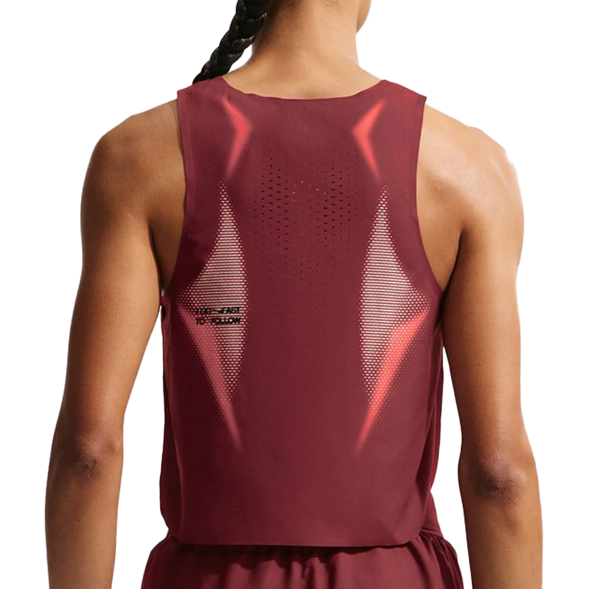 Nike Womens Dri-FIT ADV Cropped Running AeroSwift Tank Top - Team Red/Black/Black - SP26 - Image 2