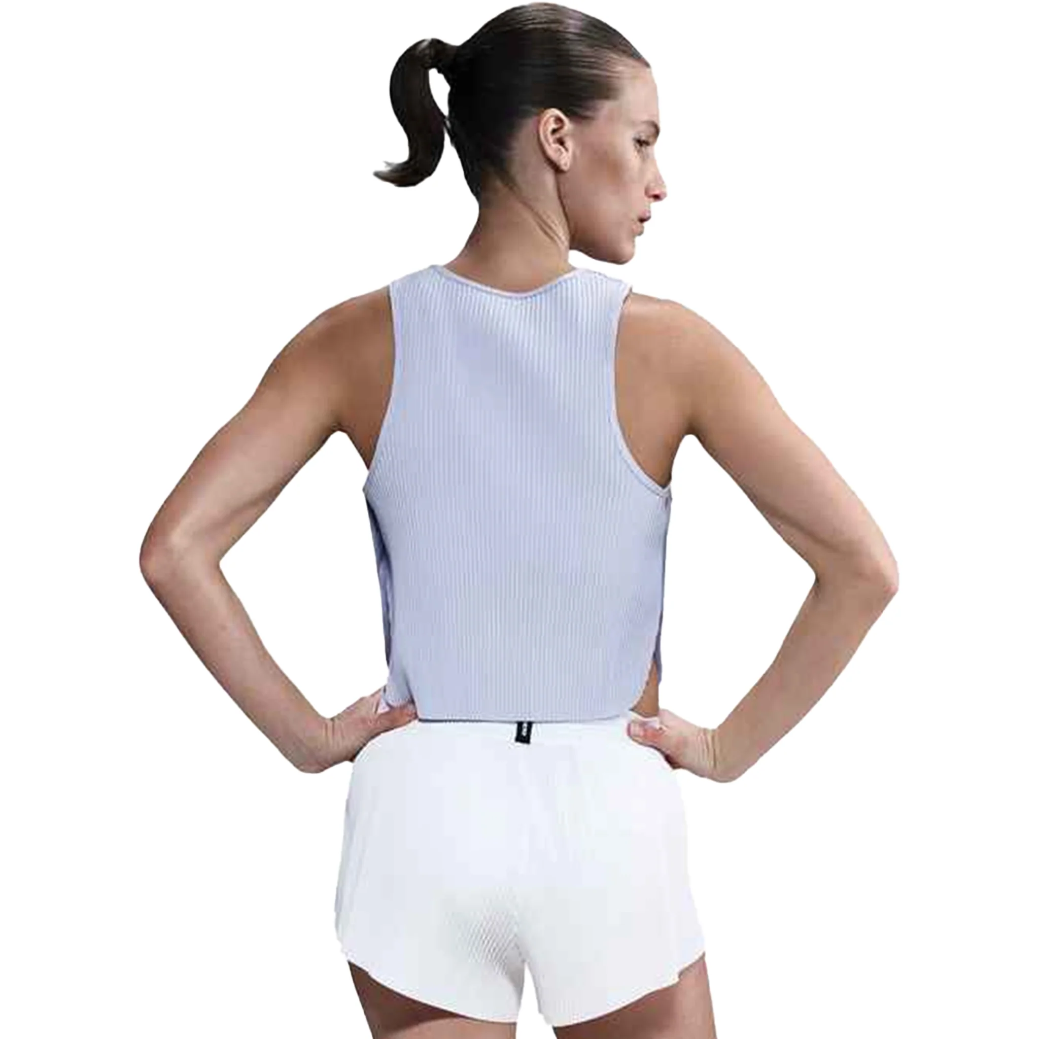 Nike Womens Dri-FIT ADV Cropped Running Tank Top - Ghost/Blue Void - FA25 - Image 2