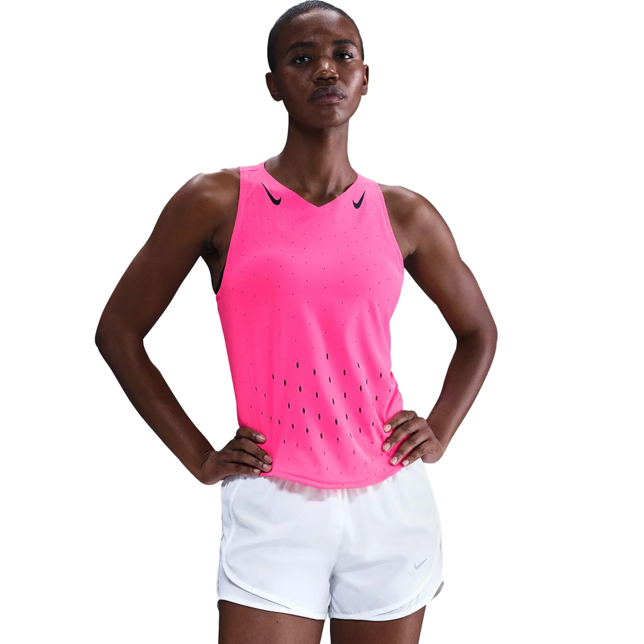 Nike Womens Dri-FIT ADV Aeroswift Singlet - Hyper Pink/Black - HO25