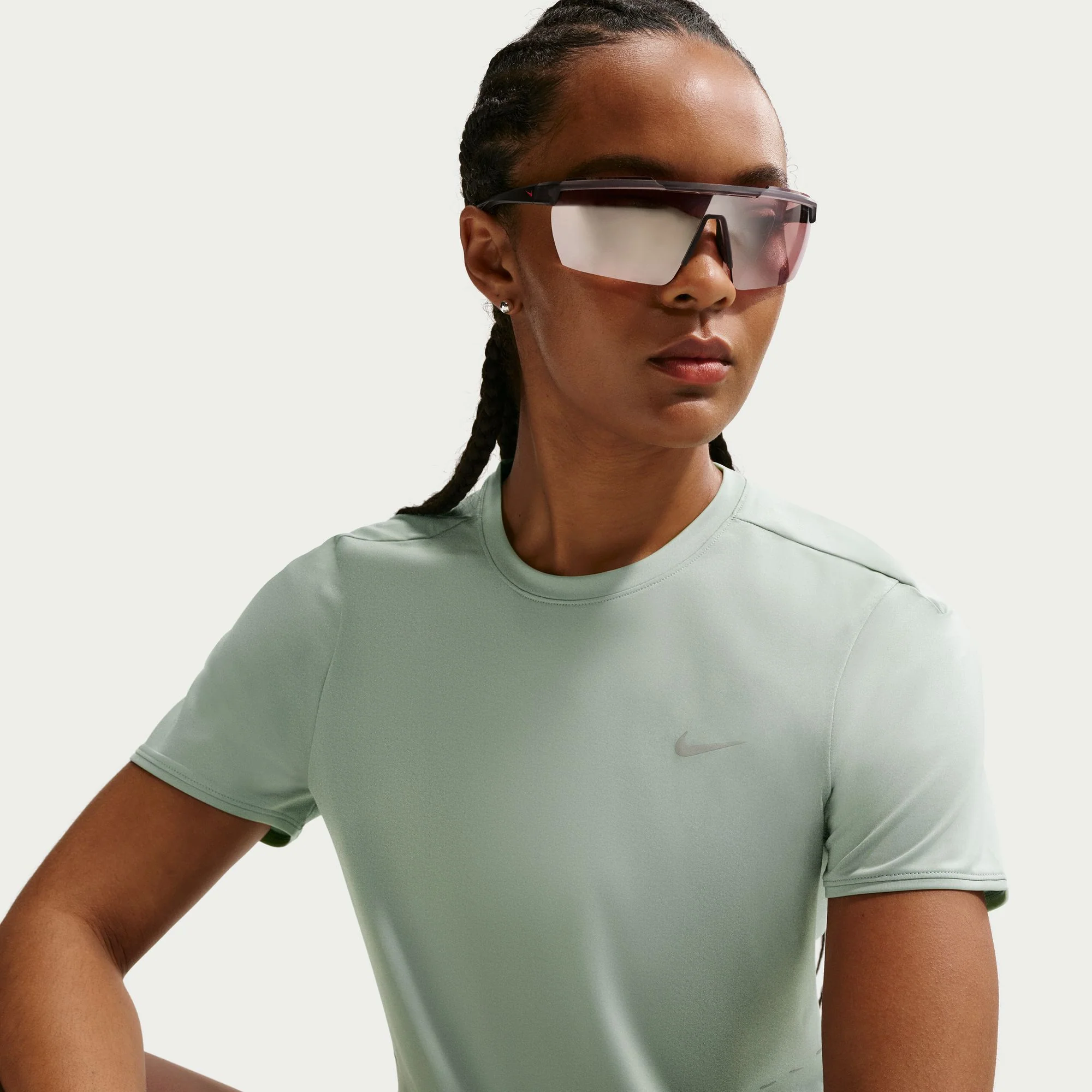 Nike Women's Dri-FIT Short-Sleeve Swift Tee - Steam/Reflective Silver - SU26 - Image 4