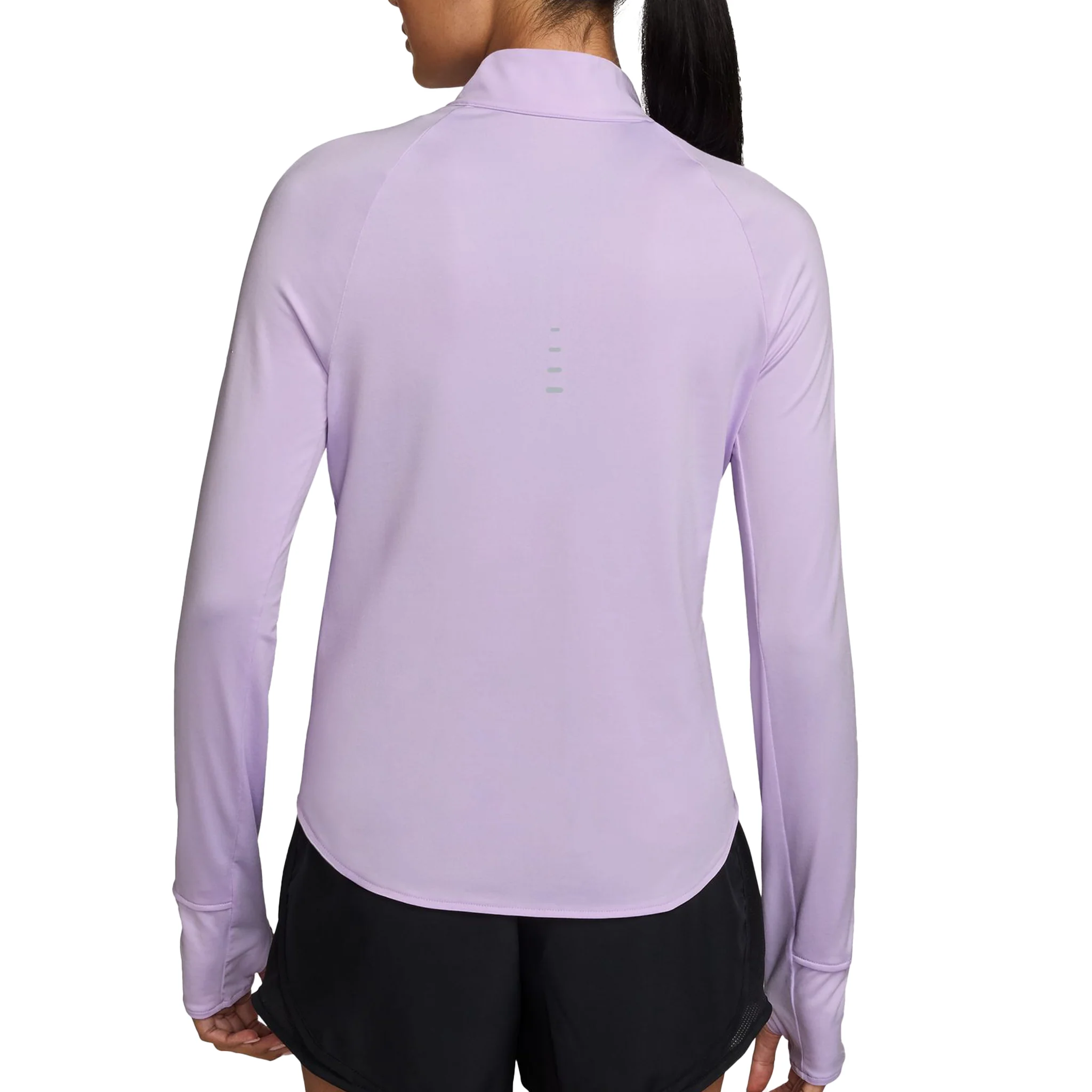 Nike Womens Dri-FIT UV 1/4 Zip L/S Swift Tee - Violet Mist/Reflective Silver - Image 2
