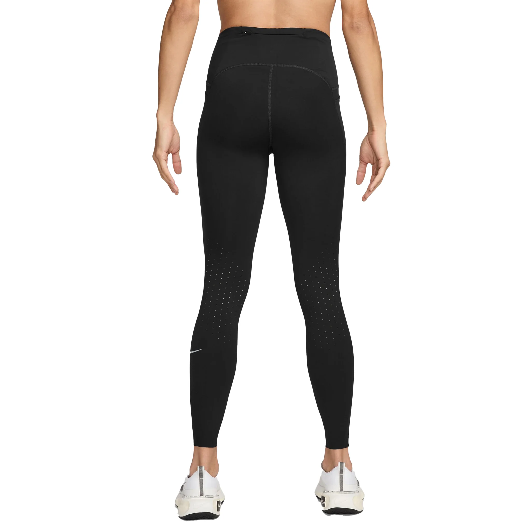 Nike Womens High Waisted 7/8 Swift Tight With Pockets - Black/Reflective Silver - Image 2