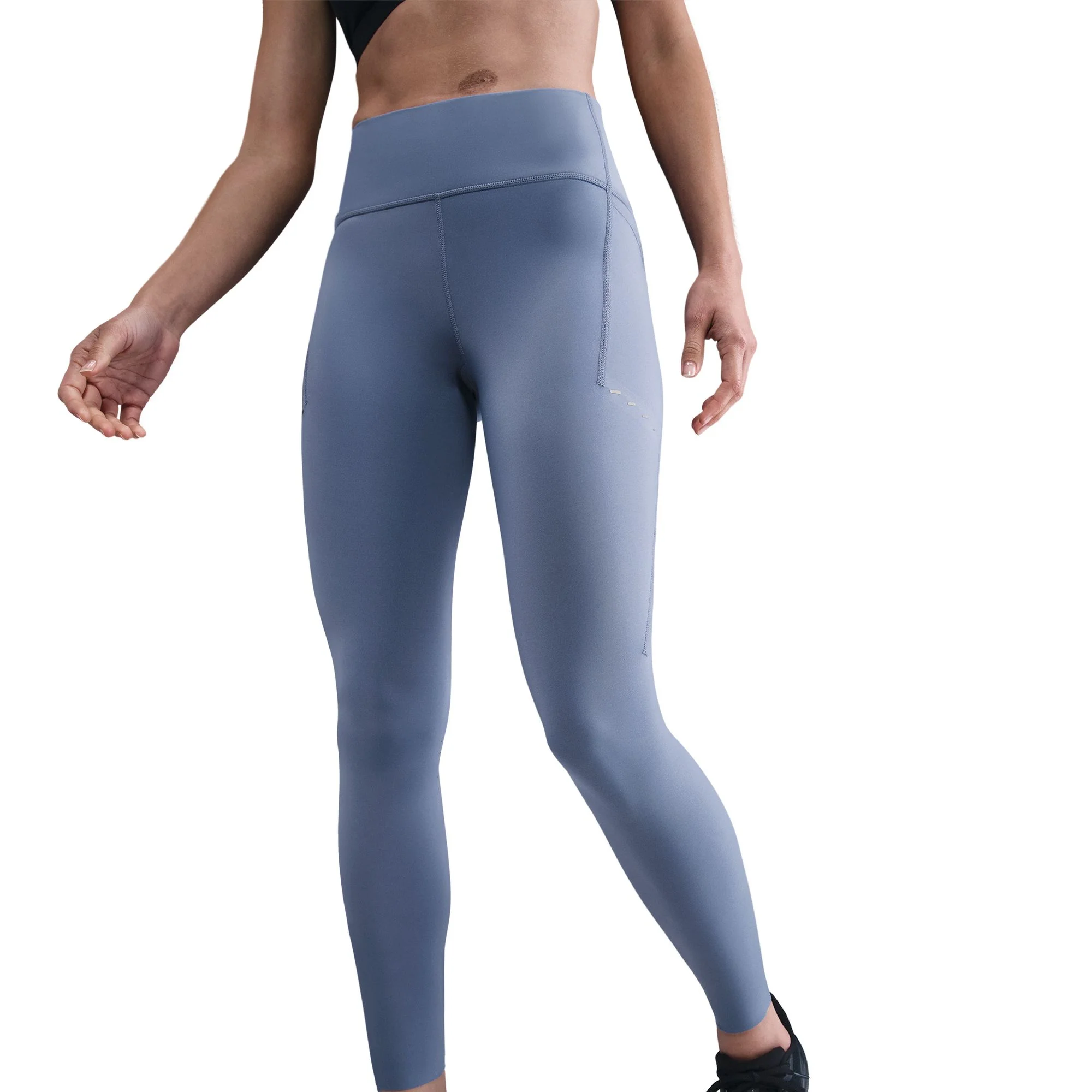 Nike Womens High Waisted 7/8 Swift Tight With Pockets - World Indigo/Reflective Silver - HO25 - Image 3