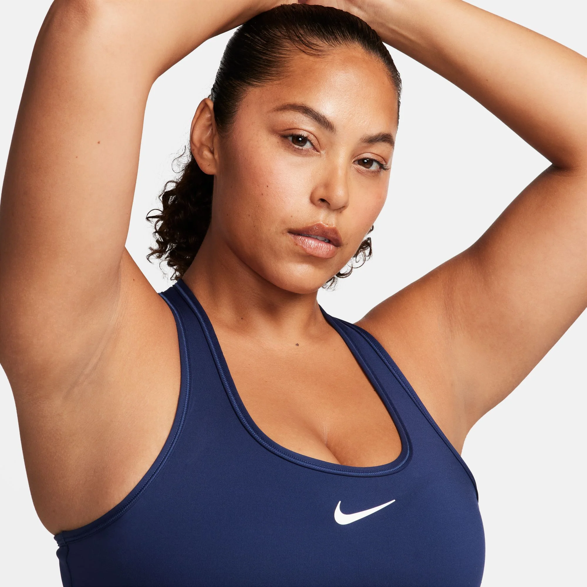Nike Womens Medium Support Padded Sports Bra - Midnight Navy/White - FA25 - Image 4