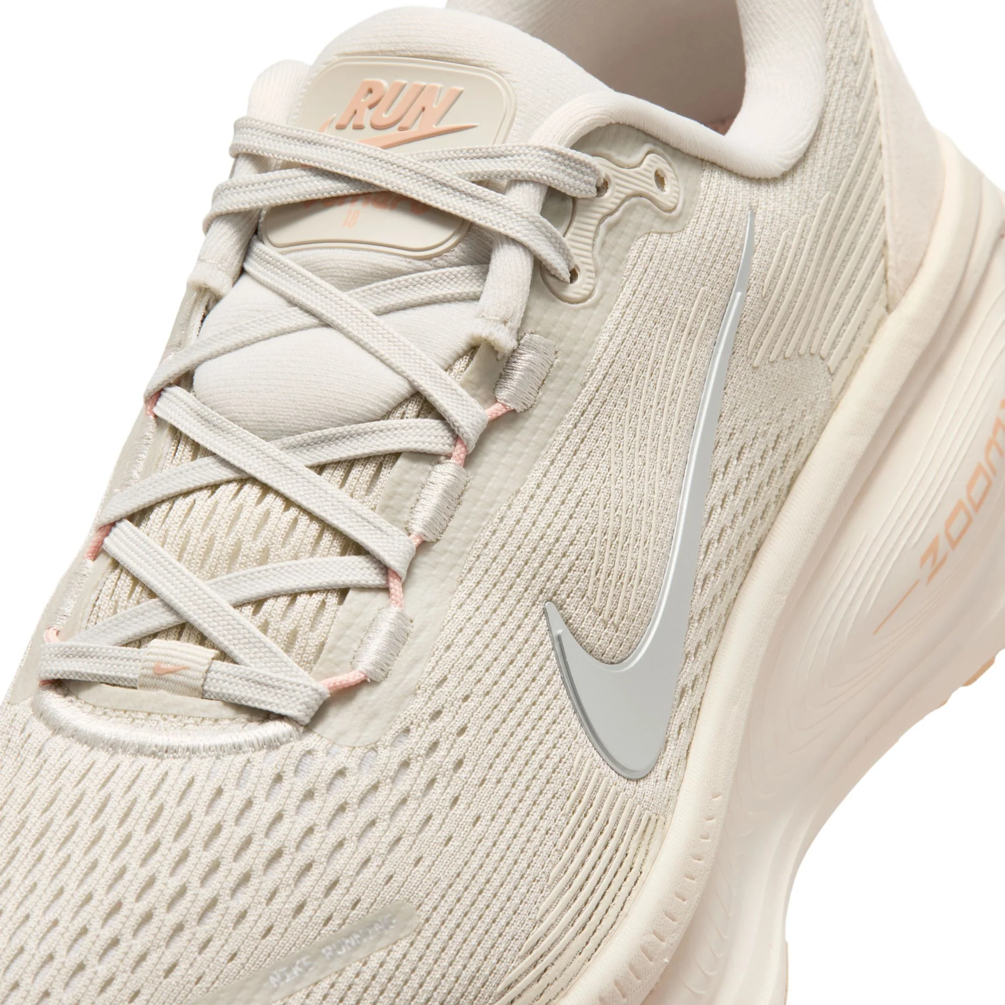 Nike Womens Vomero 18 - Light Bone/Metallic Silver/Arctic Orange - Neutral - SU26 - Image 10
