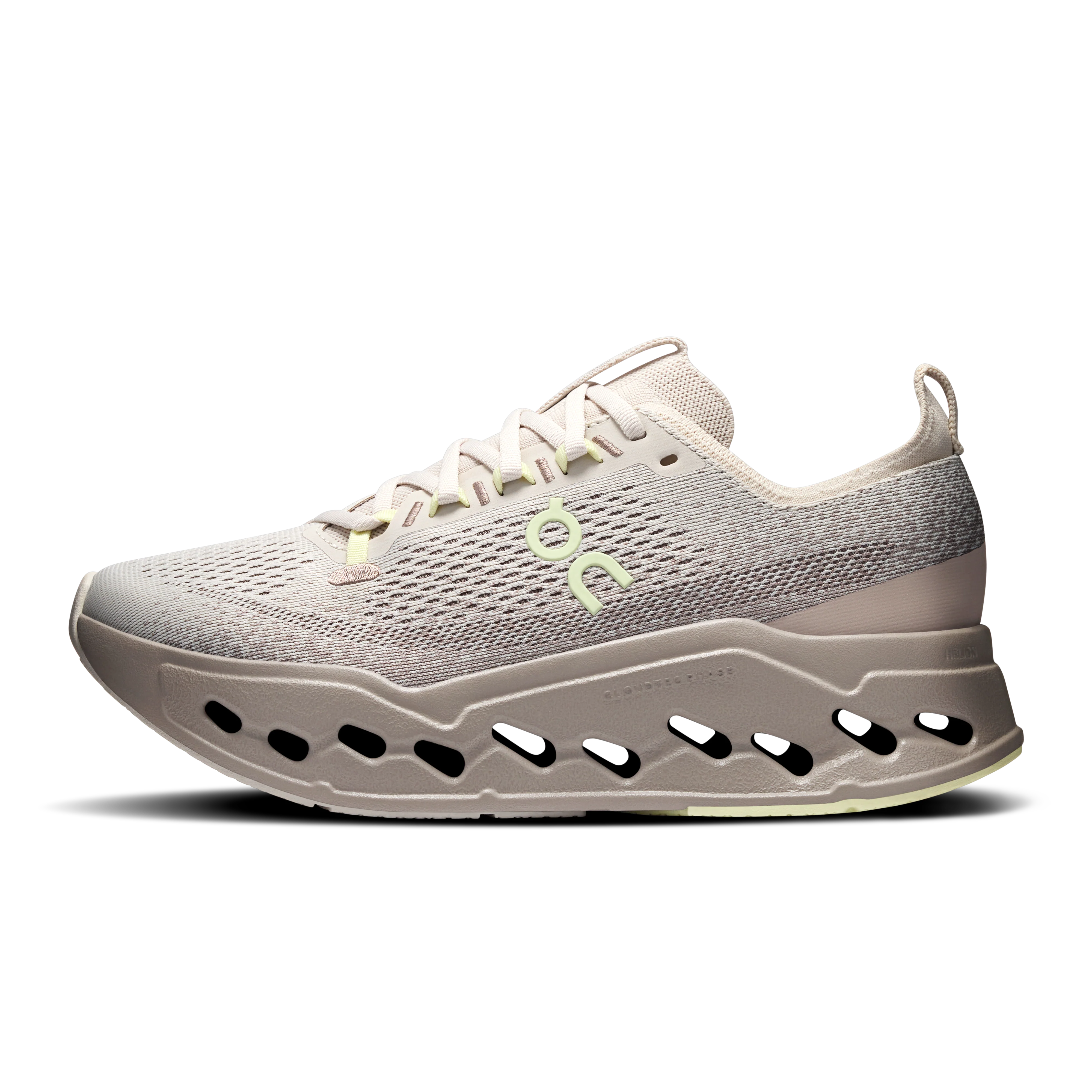 ON Womens Cloudsurfer Max - Pelican/Limelight - SS26 - Image 4