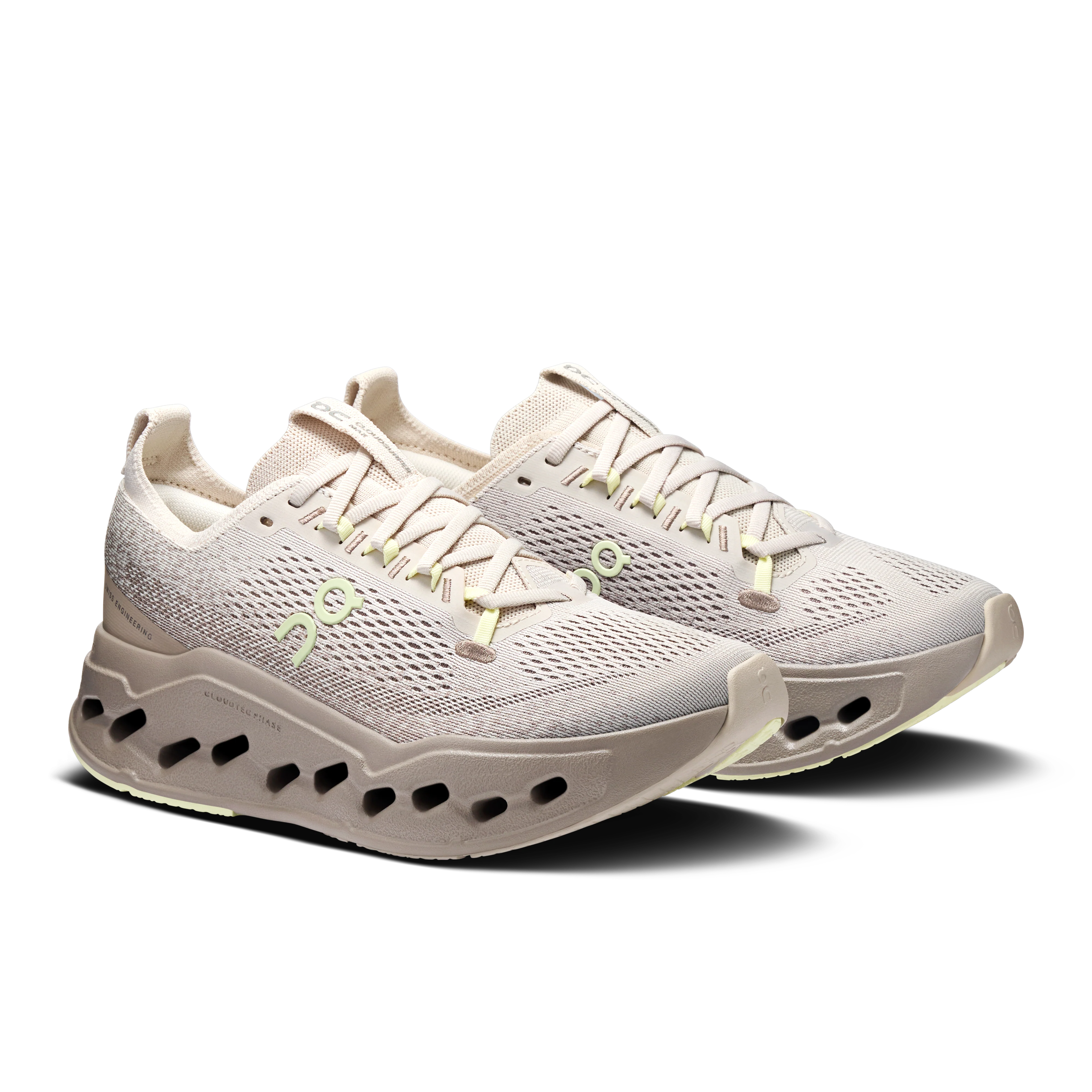 ON Womens Cloudsurfer Max - Pelican/Limelight - SS26 - Image 7