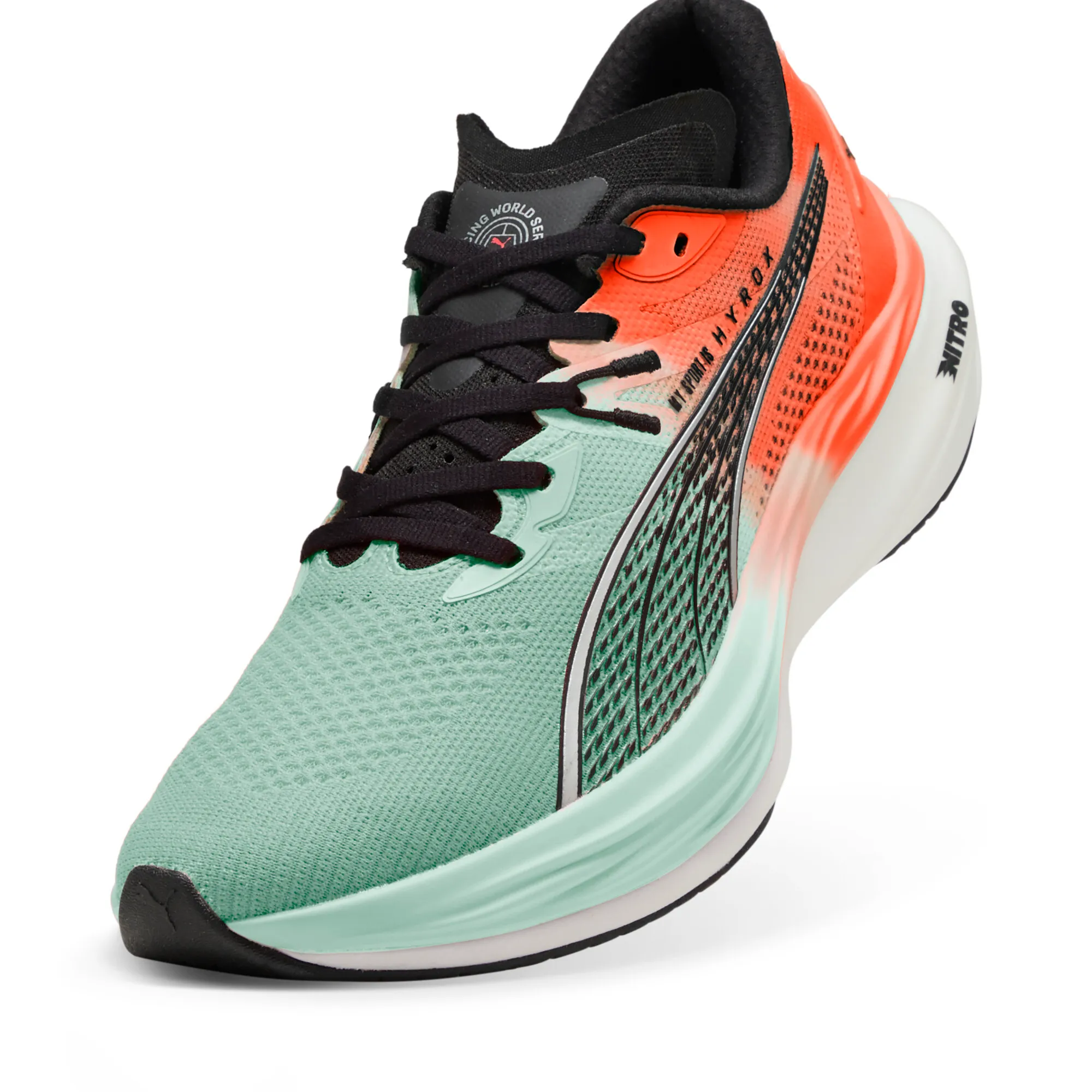 Puma Mens Deviate NITRO 3 Hyrox - Glowing Red/Mint Melt - Neutral - AW25 - Image 6