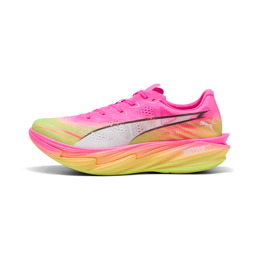 Puma Mens Deviate NITRO Elite 4 ST - Poison Pink/Yellow Alert/Bright Aqua - Neutral - SS26 - Image 3