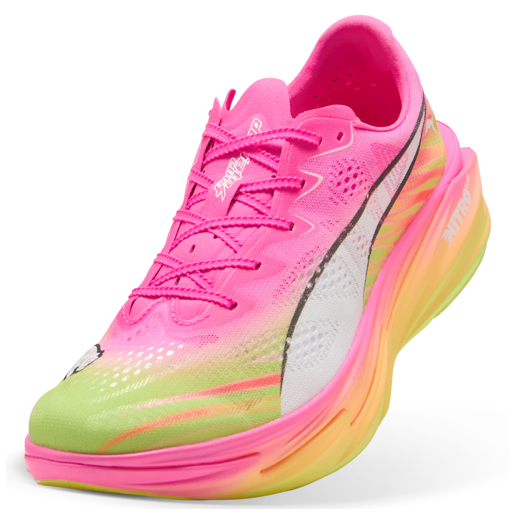 Puma Mens Deviate NITRO Elite 4 ST - Poison Pink/Yellow Alert/Bright Aqua - Neutral - SS26 - Image 6