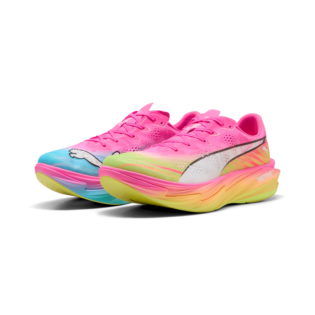 Puma Mens Deviate NITRO Elite 4 ST - Poison Pink/Yellow Alert/Bright Aqua - Neutral - SS26 - Image 8
