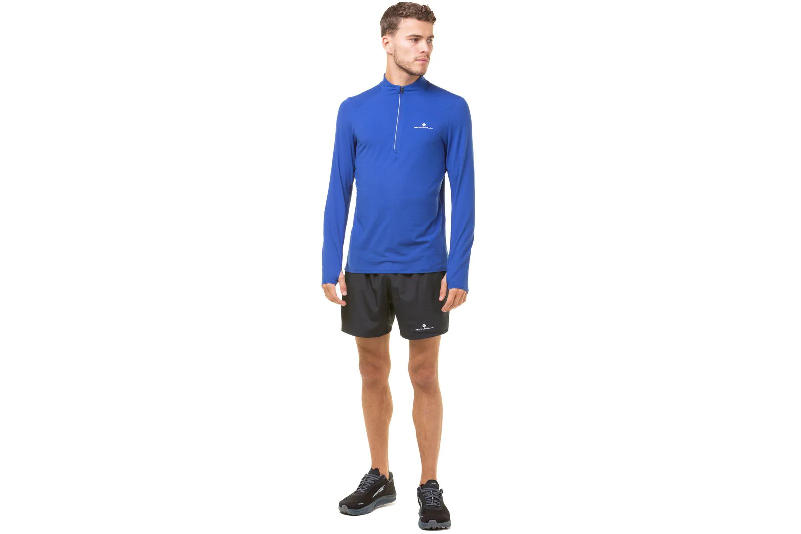 RonHill Mens Core Thermal 1/2 Zip - Dark Cobalt/Bright White - AW25 - Image 3