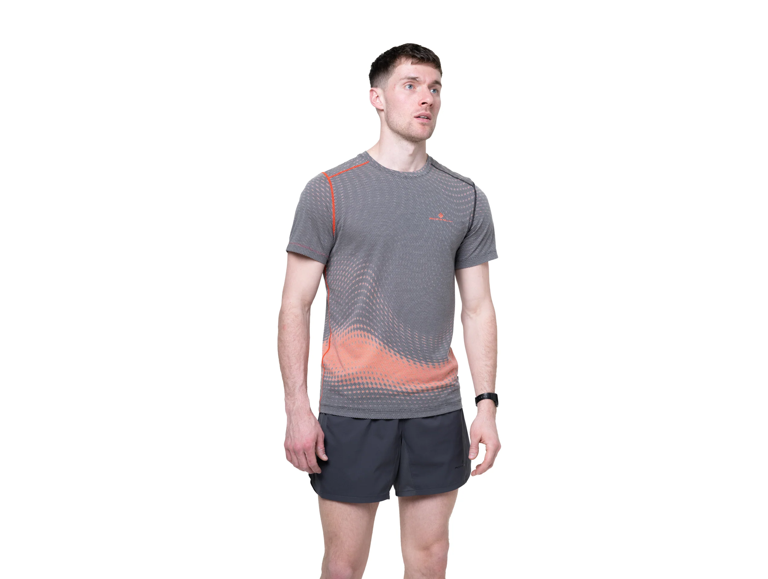 RonHill Mens Tech Golden Hour S/S Tee - Ronhill Red Motion - SS26 - Image 4