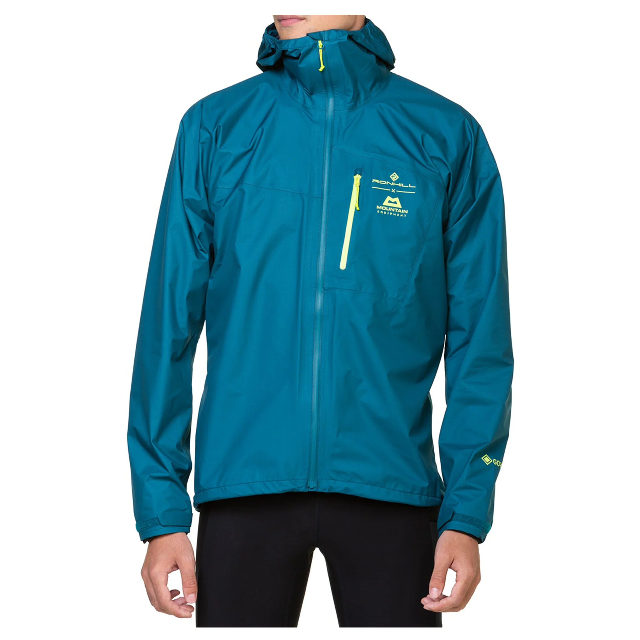 RonHill Mens Tech Gore-Tex Waterproof Mercurial Jacket - Deep Teal/Acid - Image 3