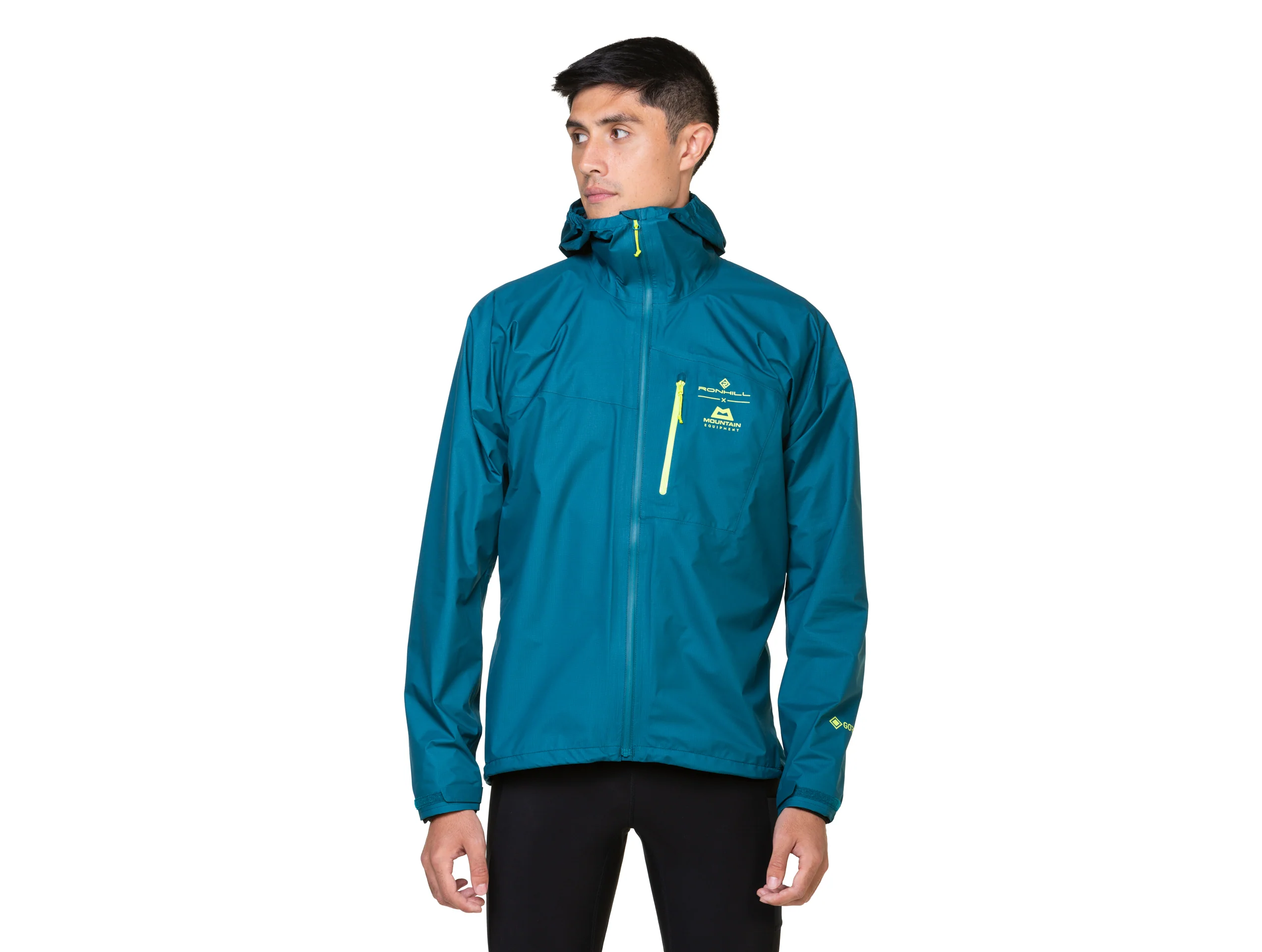 RonHill Mens Tech Gore-Tex Waterproof Mercurial Jacket - Deep Teal/Acid - Image 5