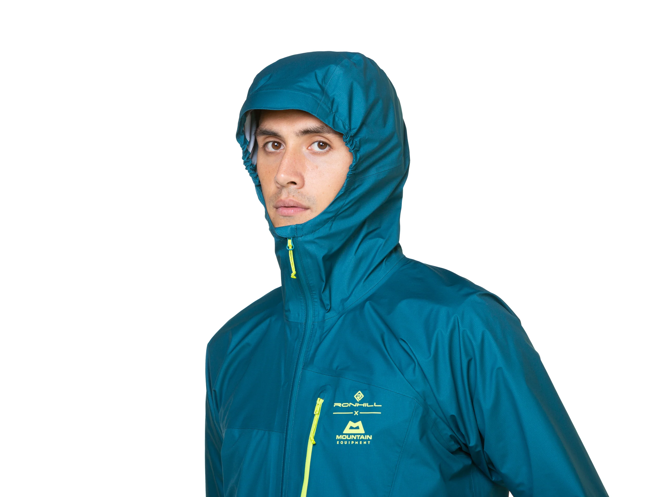 RonHill Mens Tech Gore-Tex Waterproof Mercurial Jacket - Deep Teal/Acid - Image 7