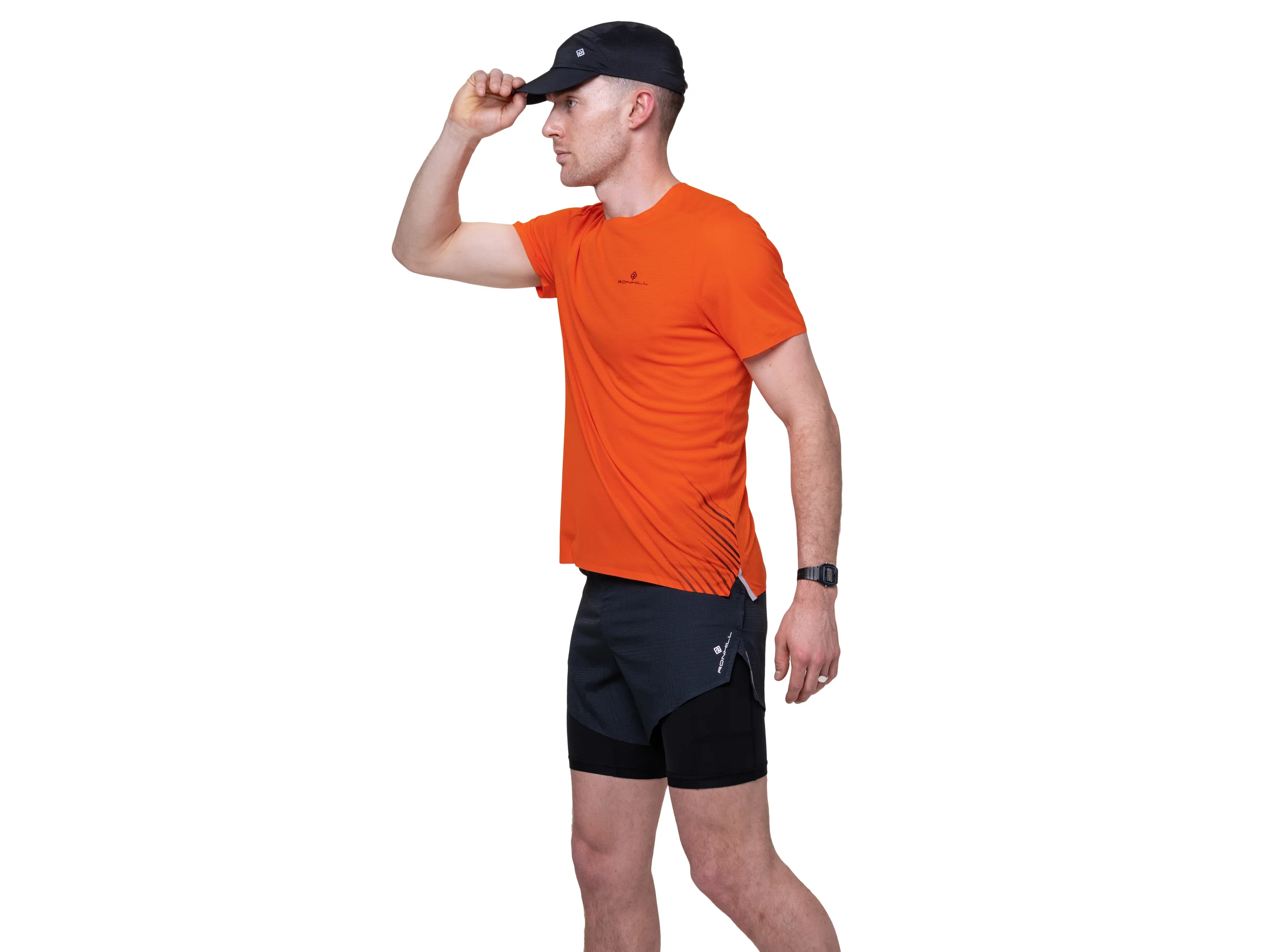 Ronhill Mens Tech Race Twin Short - All Black - SS26 - Image 4