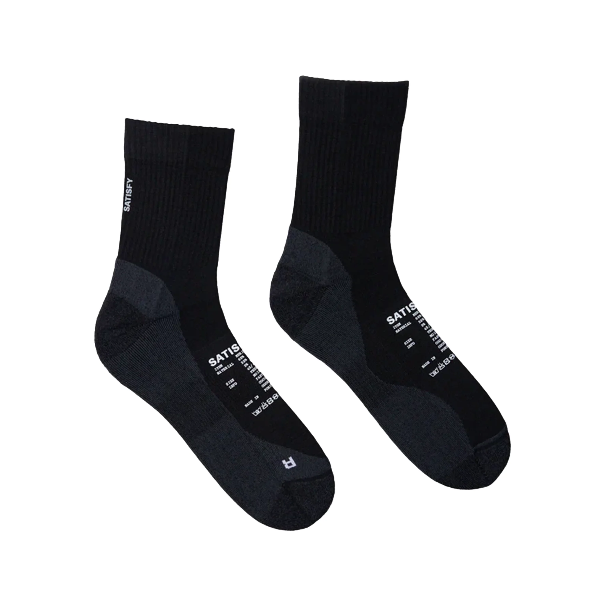 Satisfy Merino Nylon Tube Socks - Black - SS26