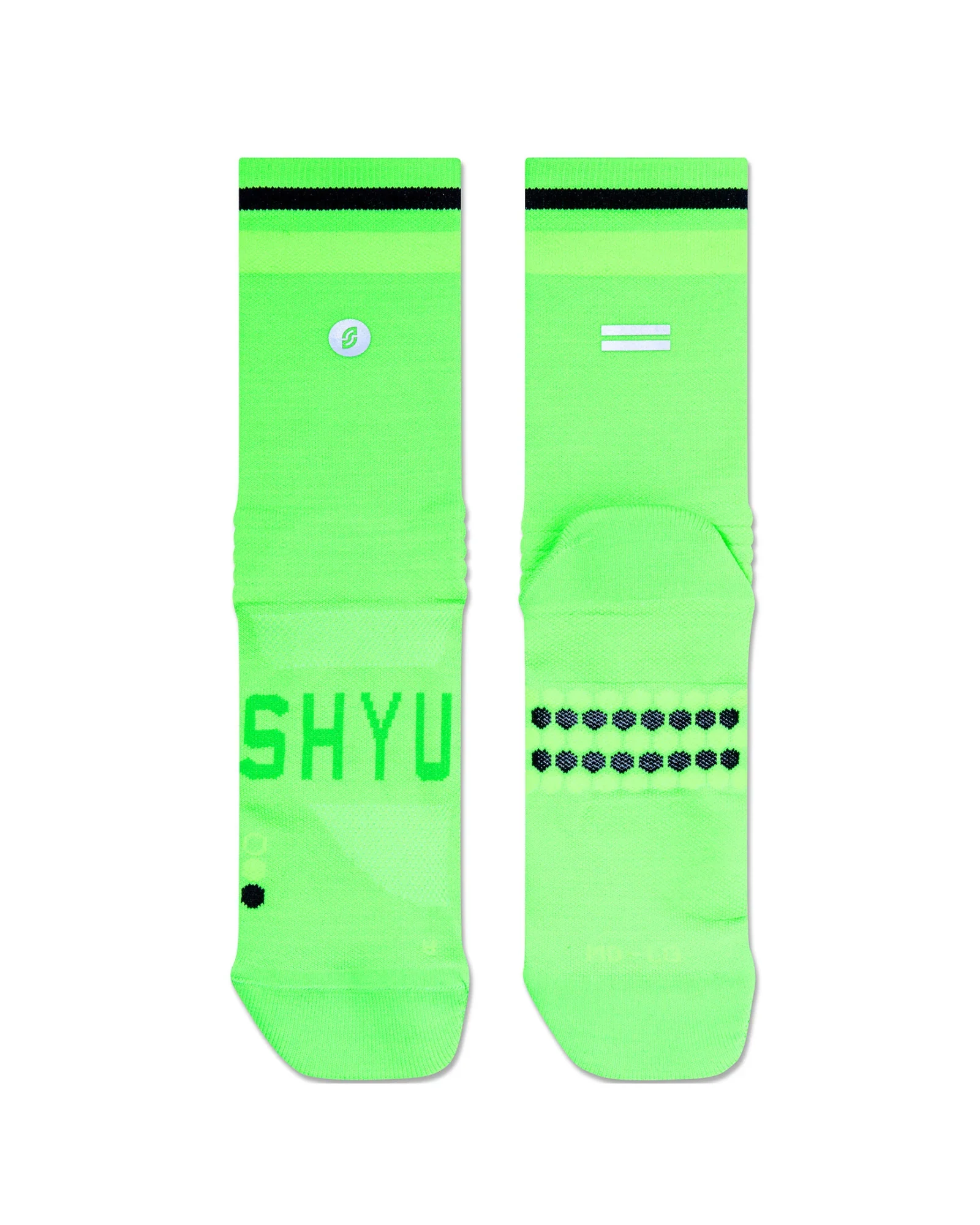 SHYU Racing Half Crew Socks - Acid/Green/Black - Image 2