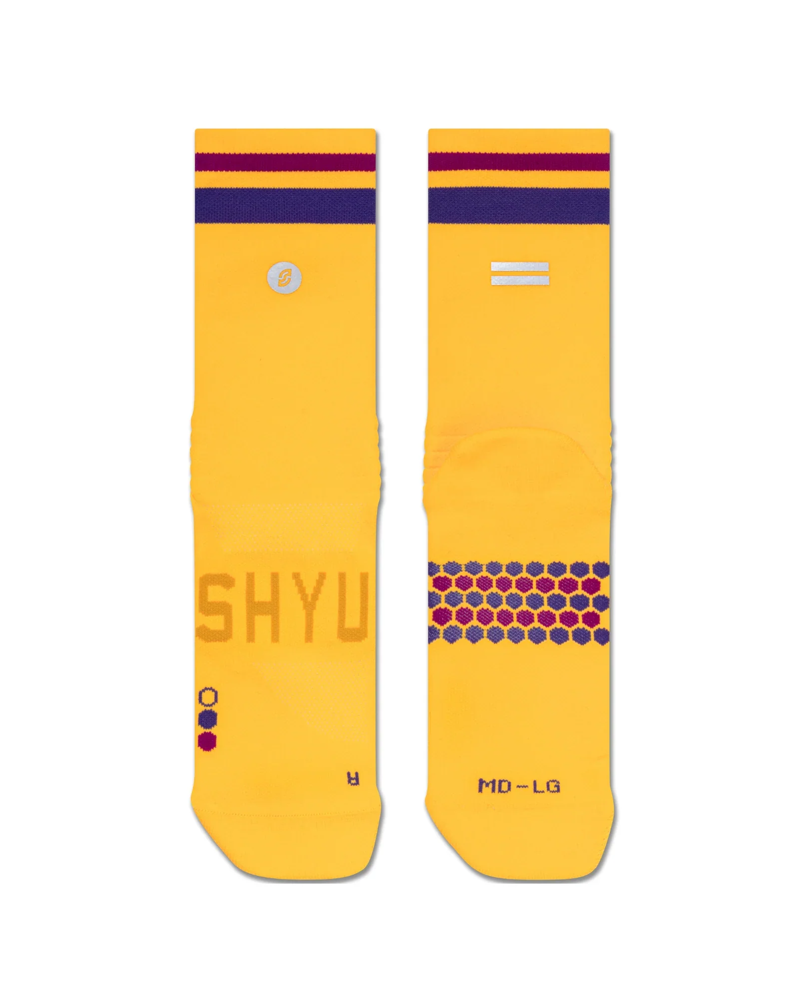 SHYU Racing Half Crew Socks - Amber/Eggplant/Claret - Image 2