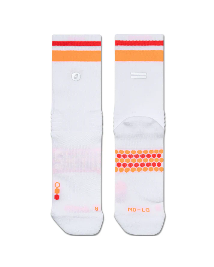 SHYU Racing Half Crew Socks - White/Tangerine/Red - Image 2