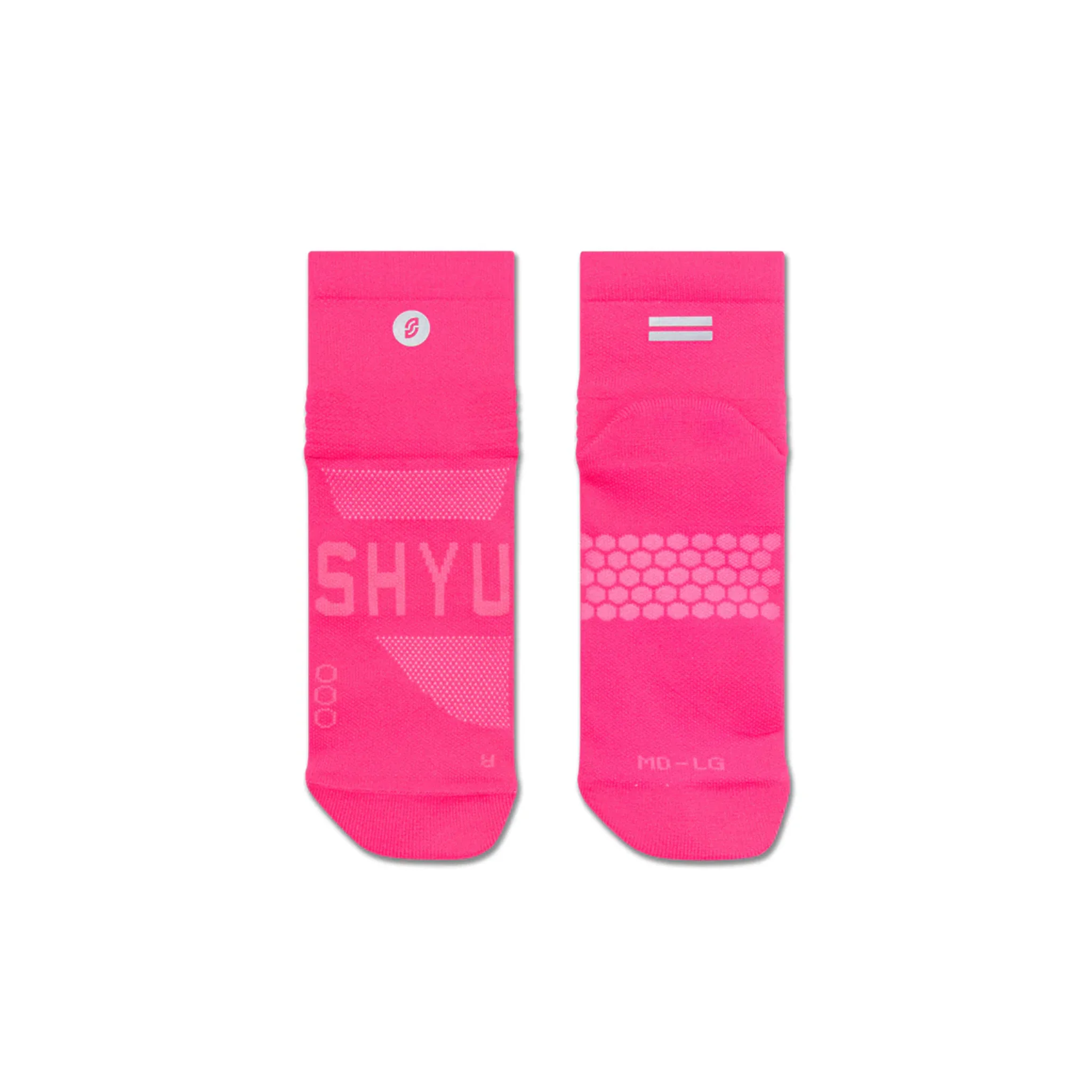 SHYU Racing Quarter Crew Socks - Pink/Pink/Pink - Image 2