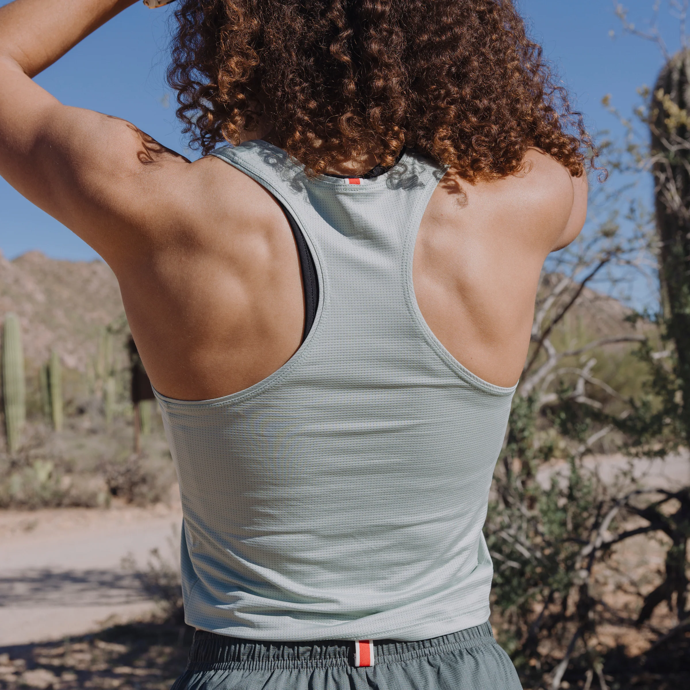 Tracksmith Womens Twilight Crop Tank - Jadeite - SS26 - Image 2